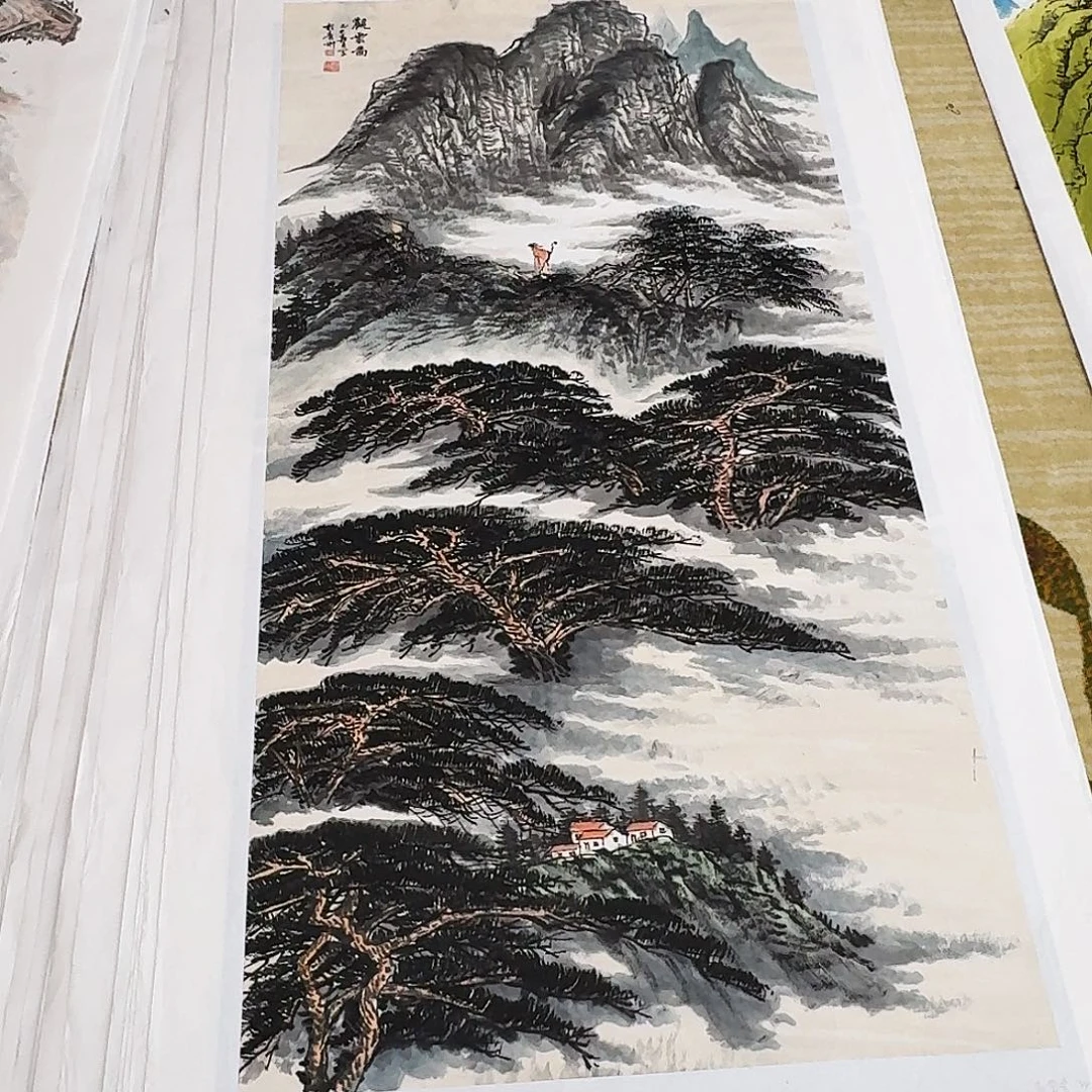 国画四尺整纸手绘作品