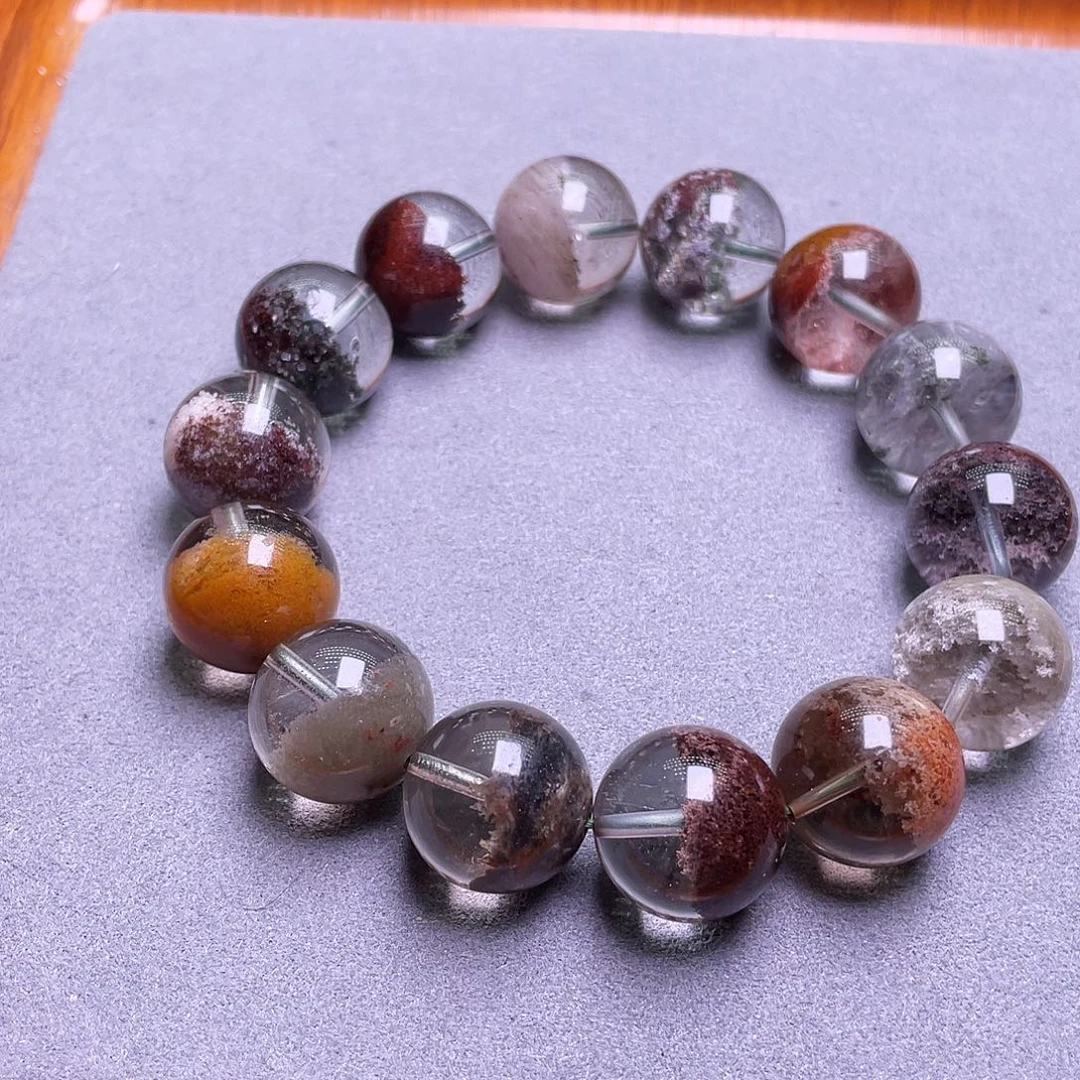 水晶未镶嵌手链彩幽灵大颗粒17+m