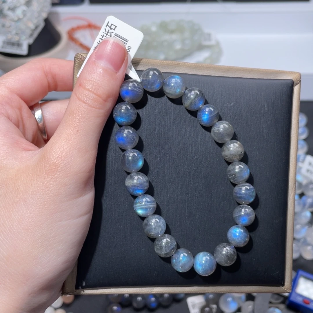 未镶嵌手链长石马岛黑体蓝光黑月光9m+