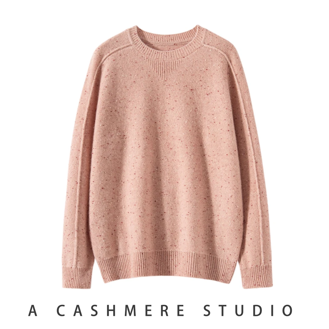 康赛妮A规点子纱重磅加厚100纯山羊绒女半高领针织打底衫