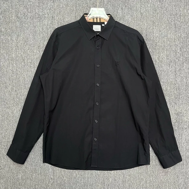 95新 BURBERRY/博柏利 内领口格纹翻领长袖衬衫/XL码/95新/13649