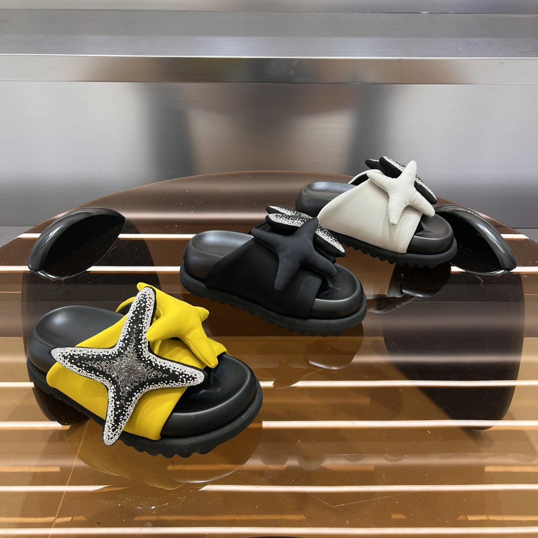 【llll】夏季时尚新款6厘米厚底增高舒适双五星水钻女款休闲拖鞋