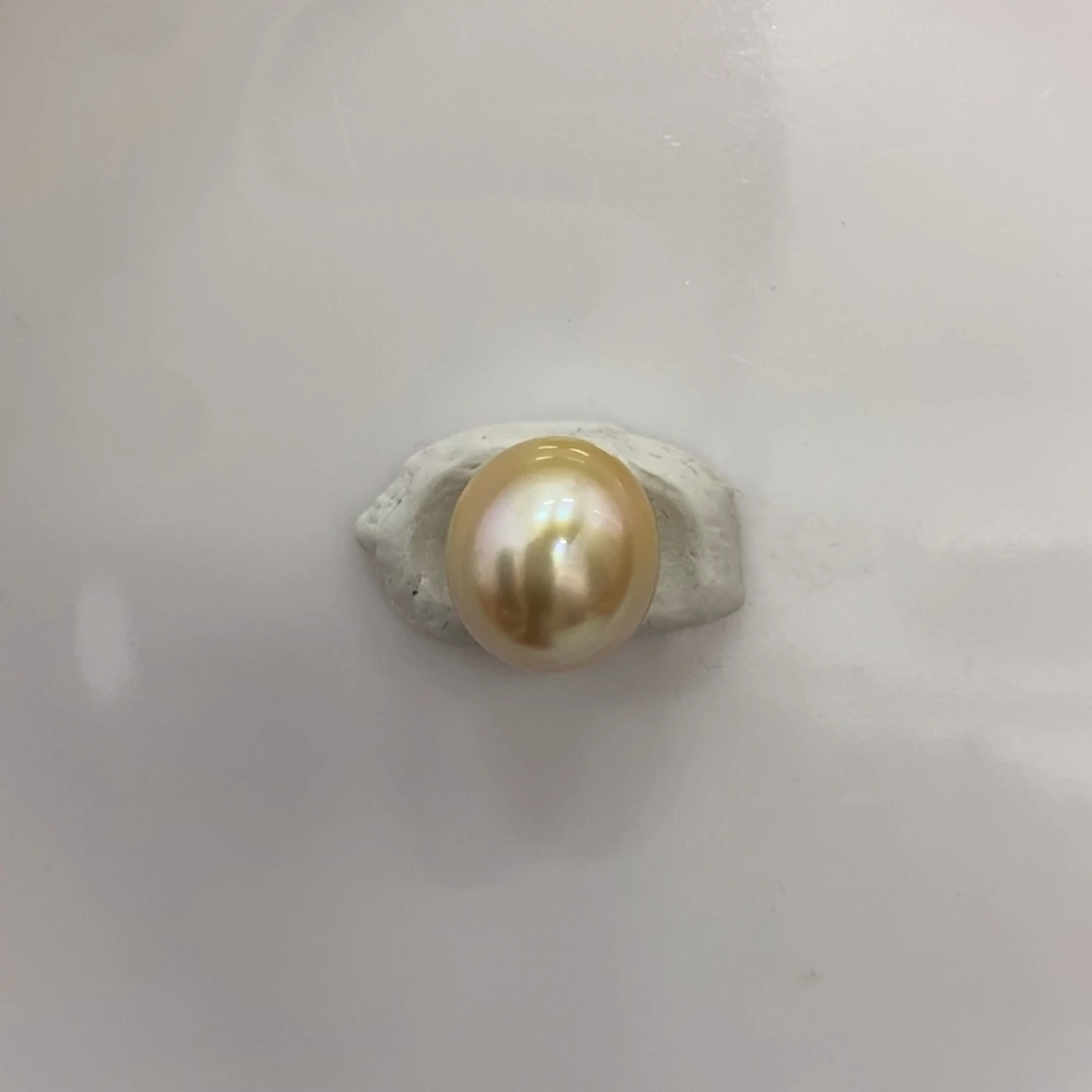 海水珍珠裸珠金珠无暇13.1mm
