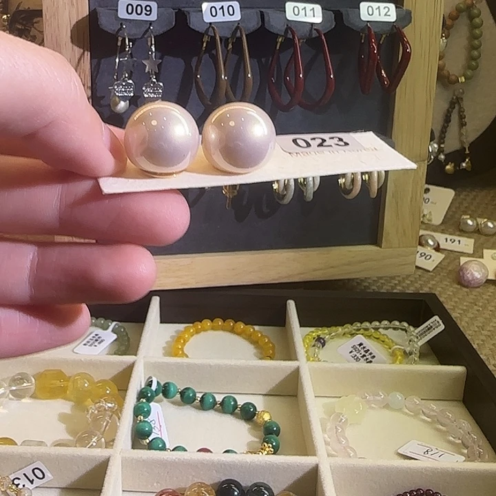铜合金合金仿珍珠耳钉