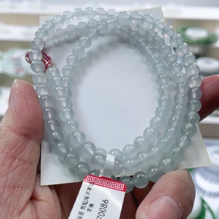 翡翠未镶嵌手链珠链6mm