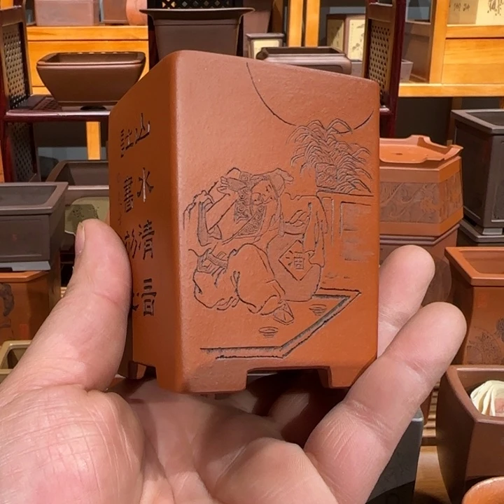 紫砂花盆逍*行全手工制作