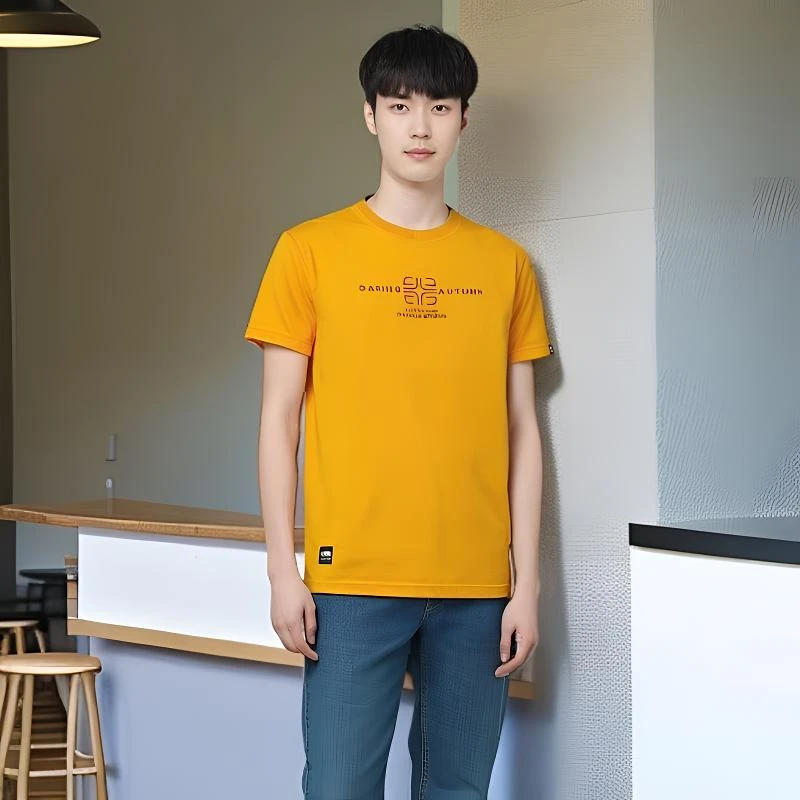 28913#欧版宽松纯棉夏季字母印花透气情侣款圆领百搭户外短袖