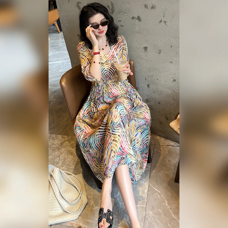 【Linda姐高端线】夏季新款时尚高贵气质法式连衣裙子AS5LYH1046