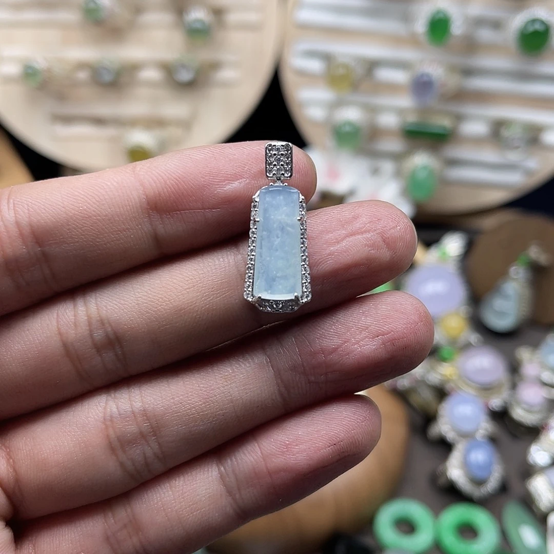 翡翠银S925镶嵌颈饰