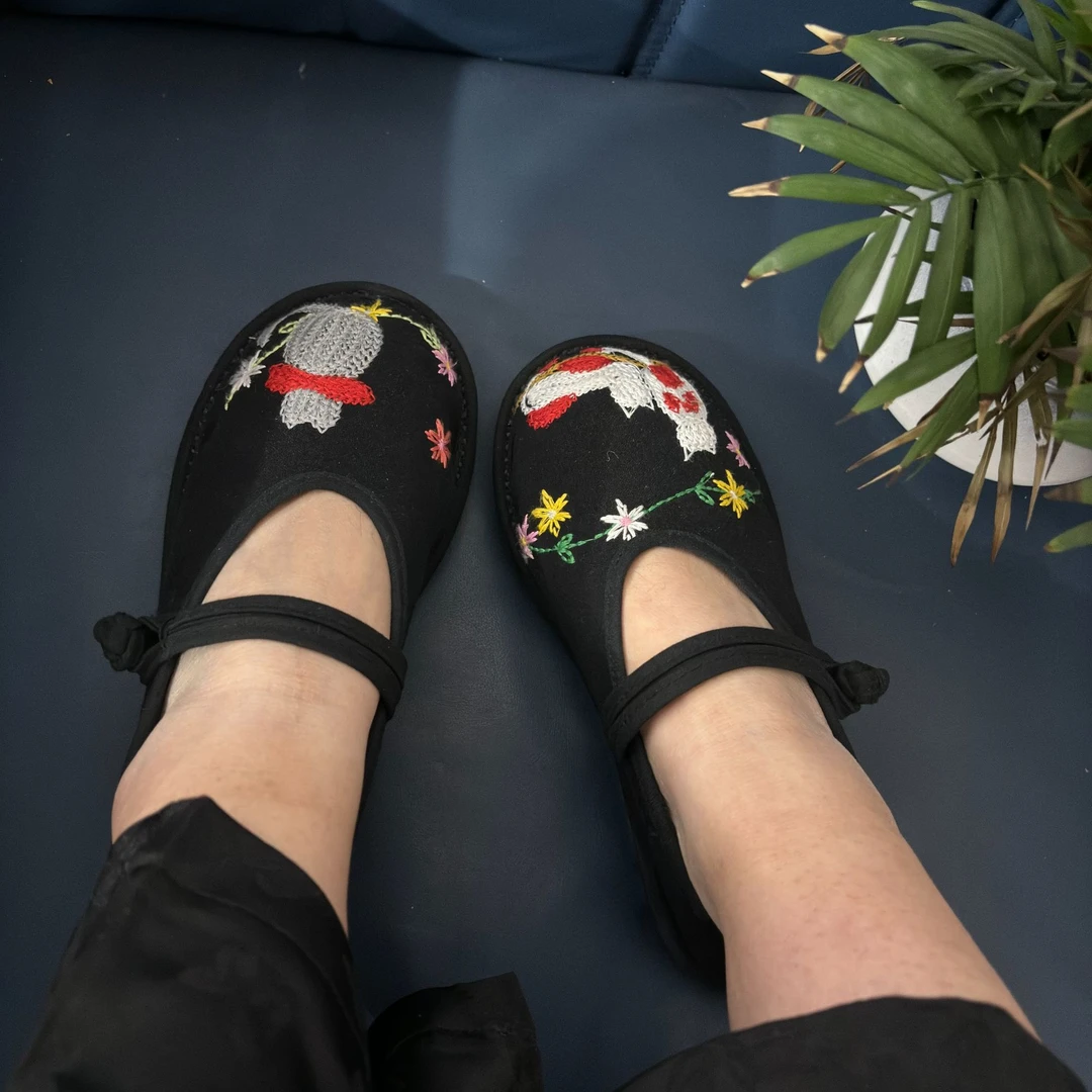 【招财猫-盘扣】新中式国潮盘扣千层底 布鞋