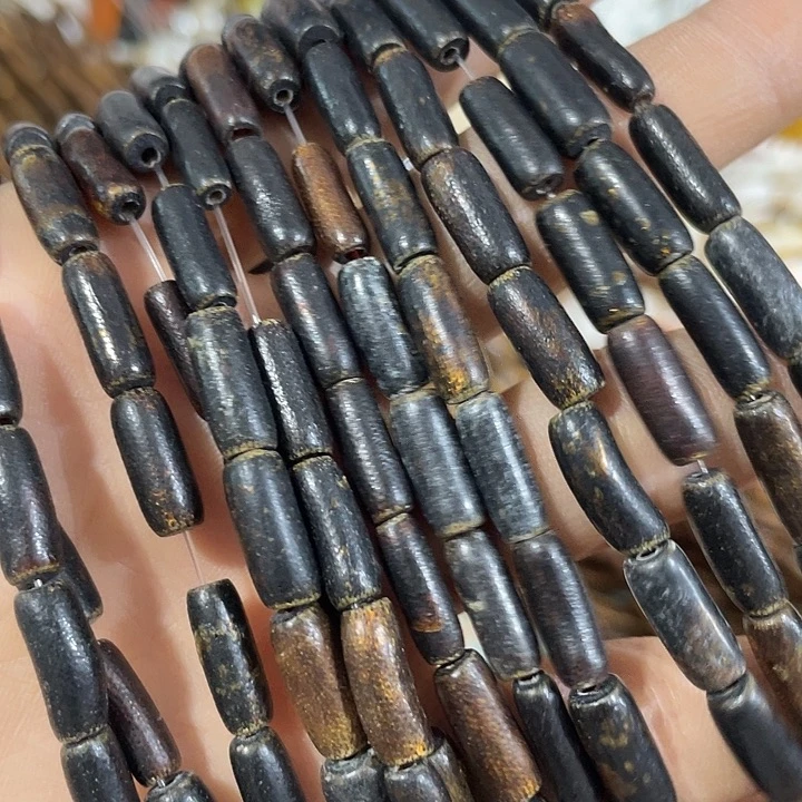 玛瑙/玉髓合金珠宝半成品一条黑金管珠