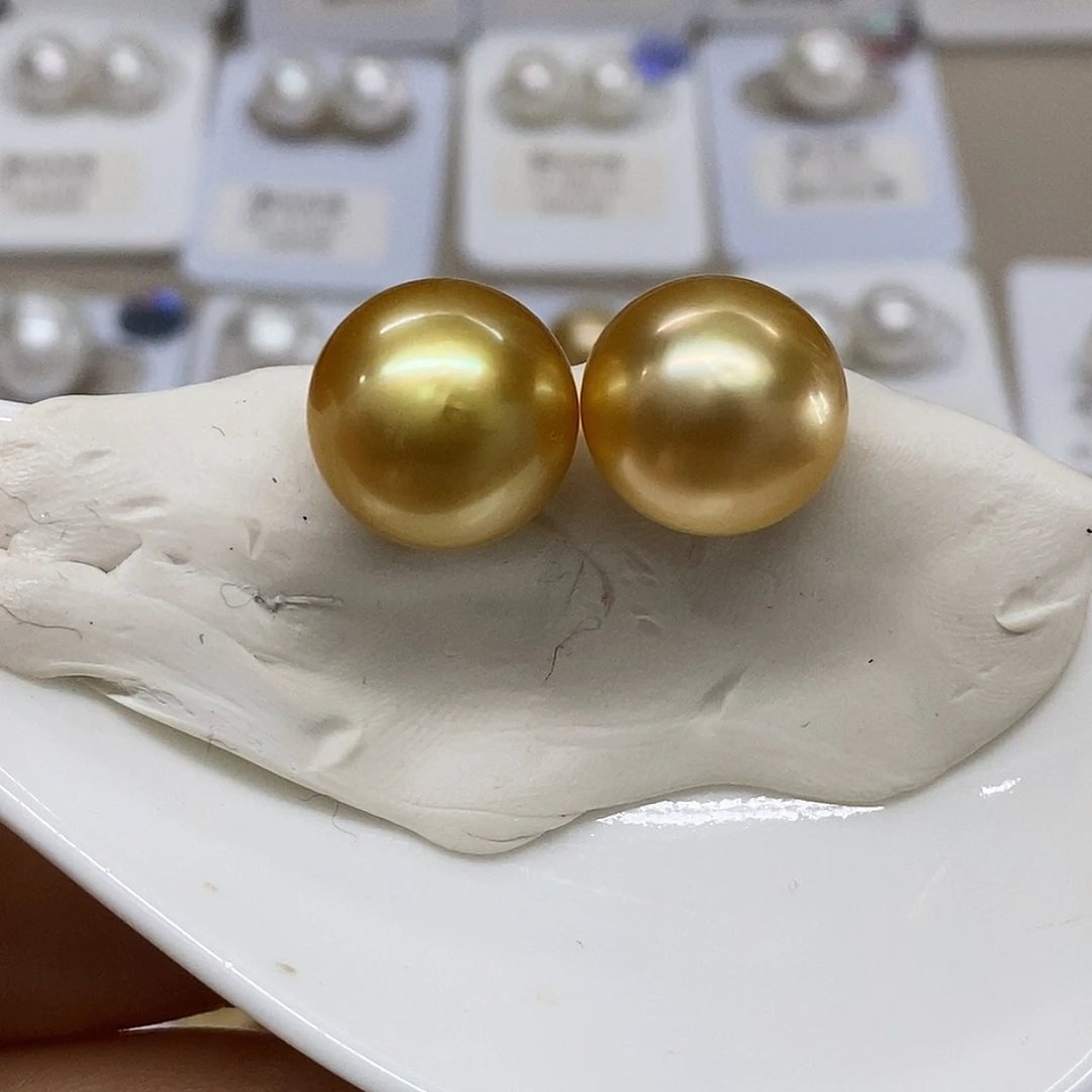 未镶嵌定制海水金珠馒头13➕对珠海水珍珠