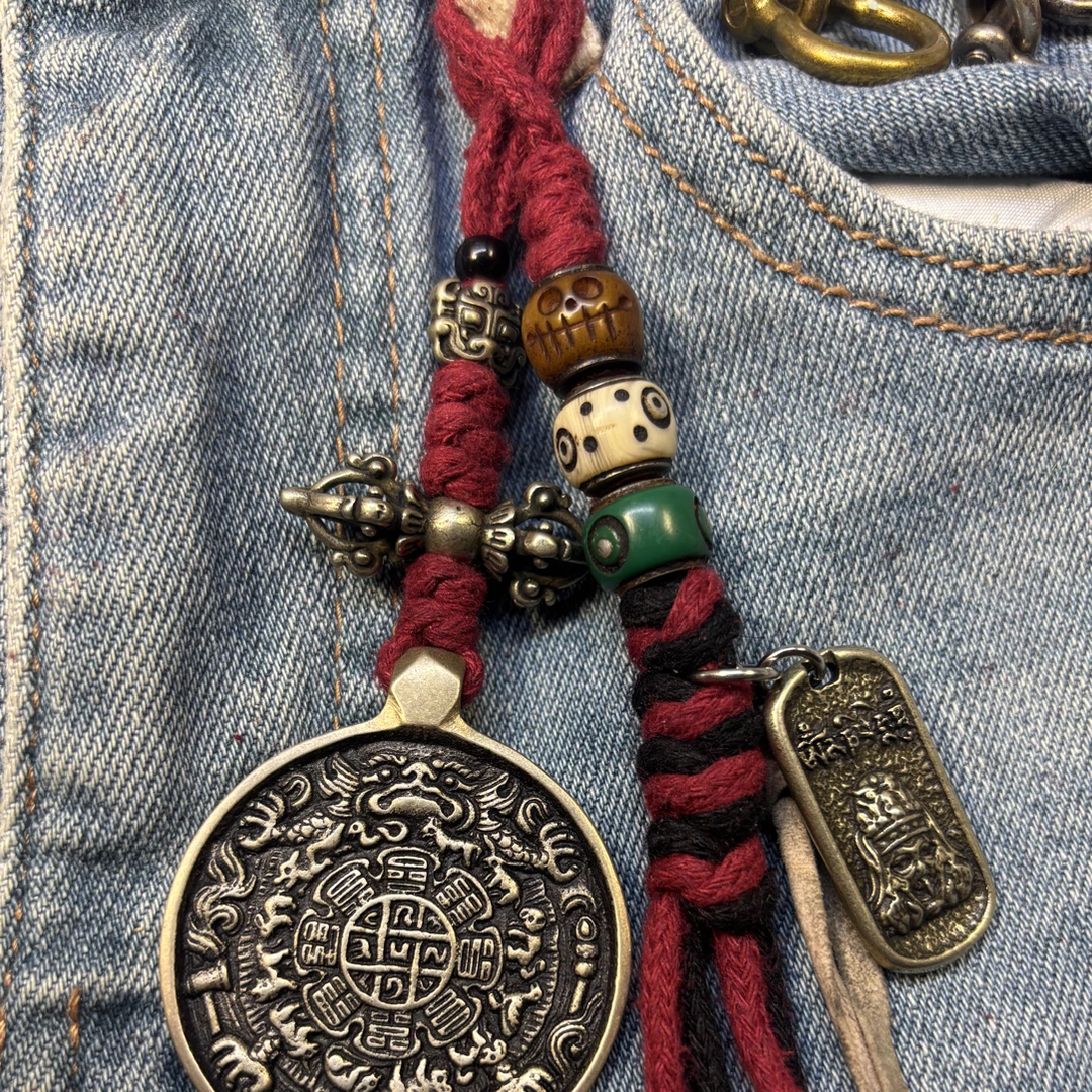 藏传精品九宫八卦牌新天铁白利马朝天吼麟甲设计配一套元素