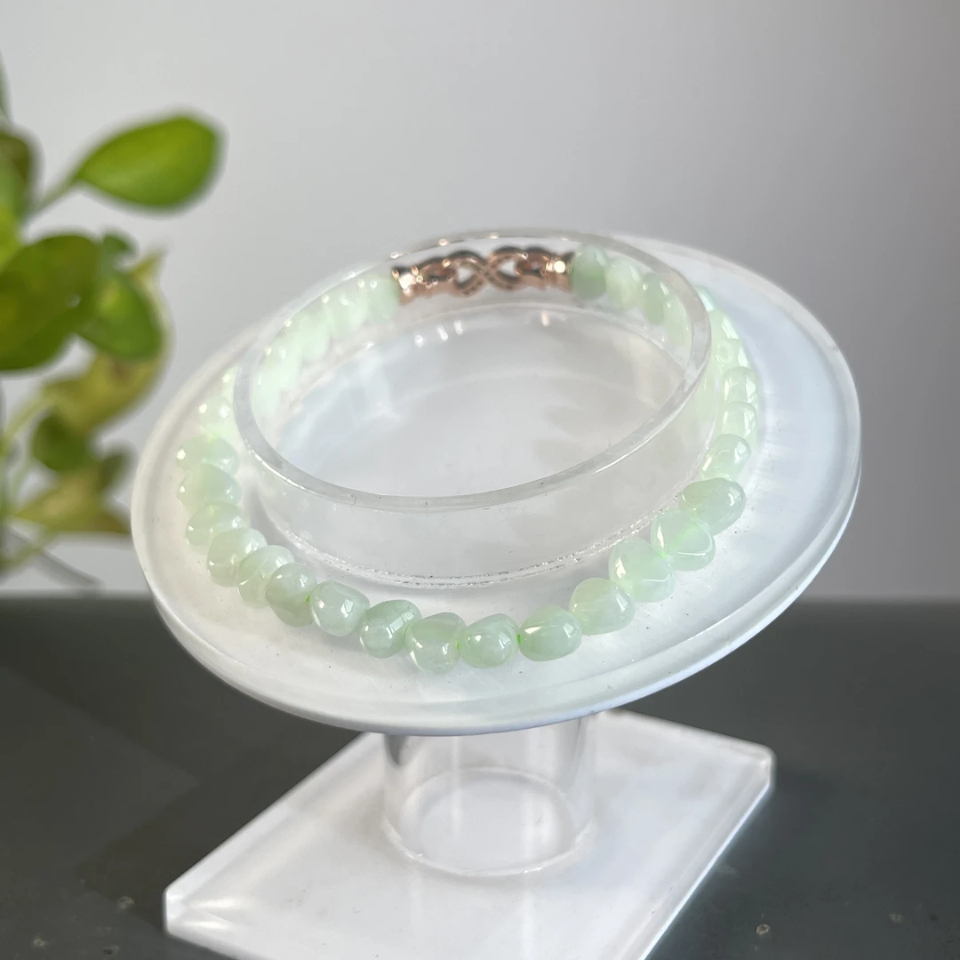 JXZC30-08 天然缅甸A货翡翠 翡翠手串（含配饰）