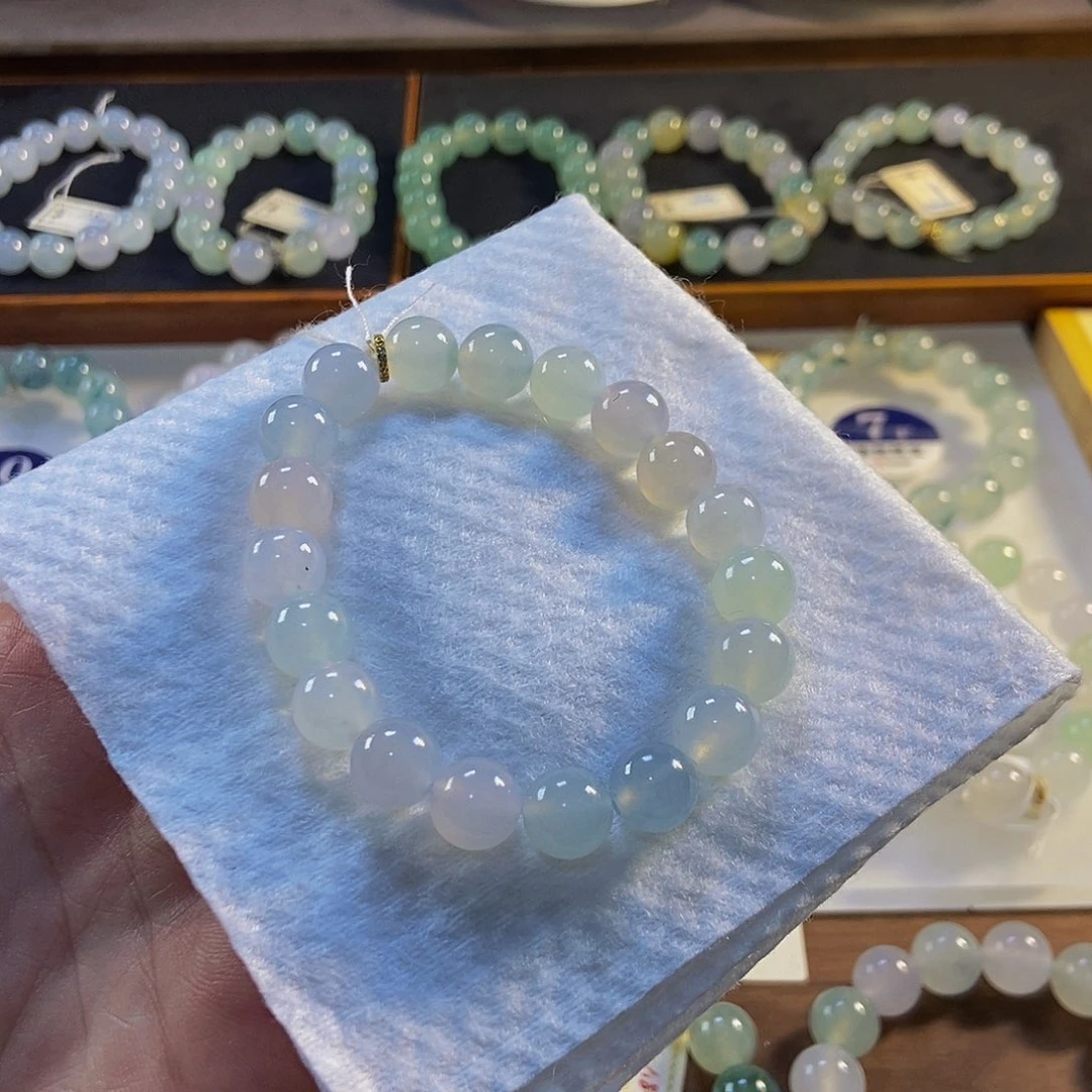 定制翡翠未镶嵌翡翠手串卡9.7