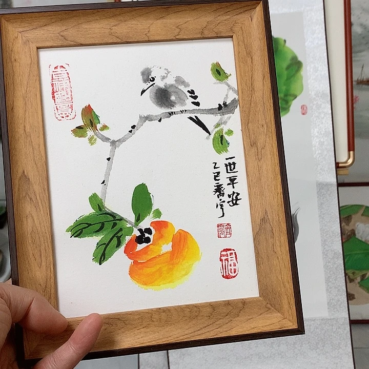 国画财***灵杮子鸟框111111111