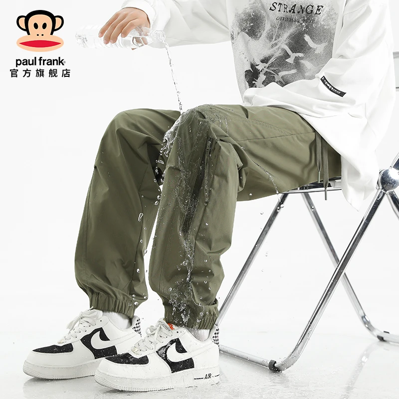 paul frank/大嘴猴春季新款休闲裤男士日系潮流宽松运动束脚长裤