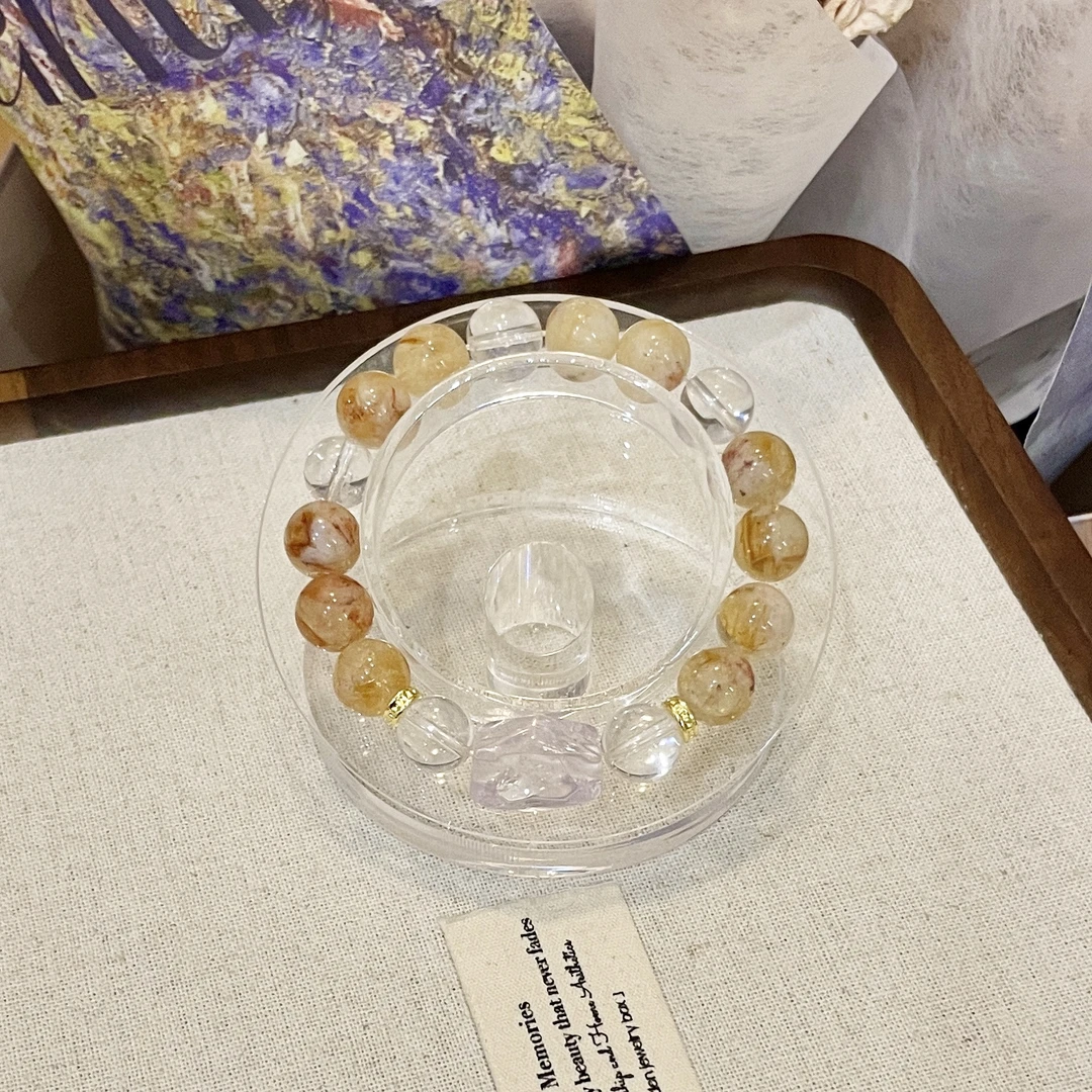 【腰缠万贯】10mm白水晶+黄塔晶原创设计天然水晶TY091