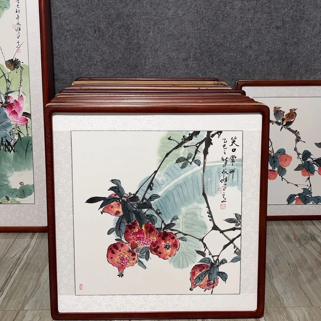 国画书画作品带框63×63