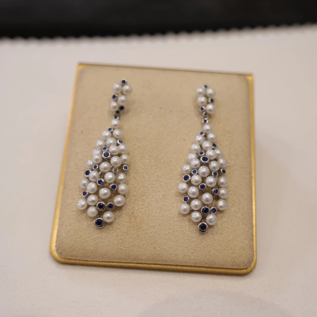 天然淡水珍珠耳饰个性时尚百搭款多珠复古宫廷风耳坠气质轻奢