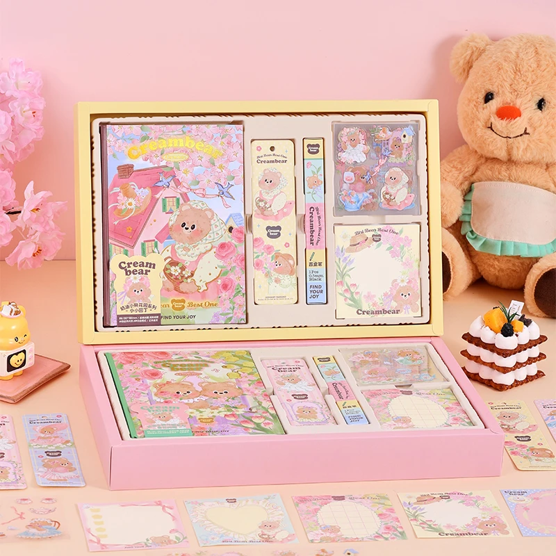 方岛小熊花园笔记本礼盒高颜值卡通学习奖励女孩实用生日礼物