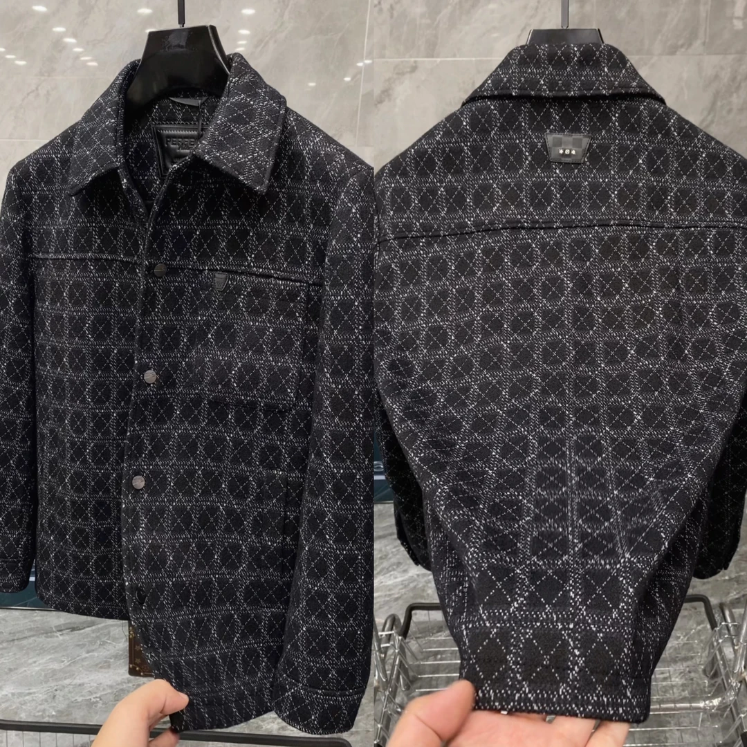 秋季新款男士轻奢时尚潮流高级感翻领夹克外套 935