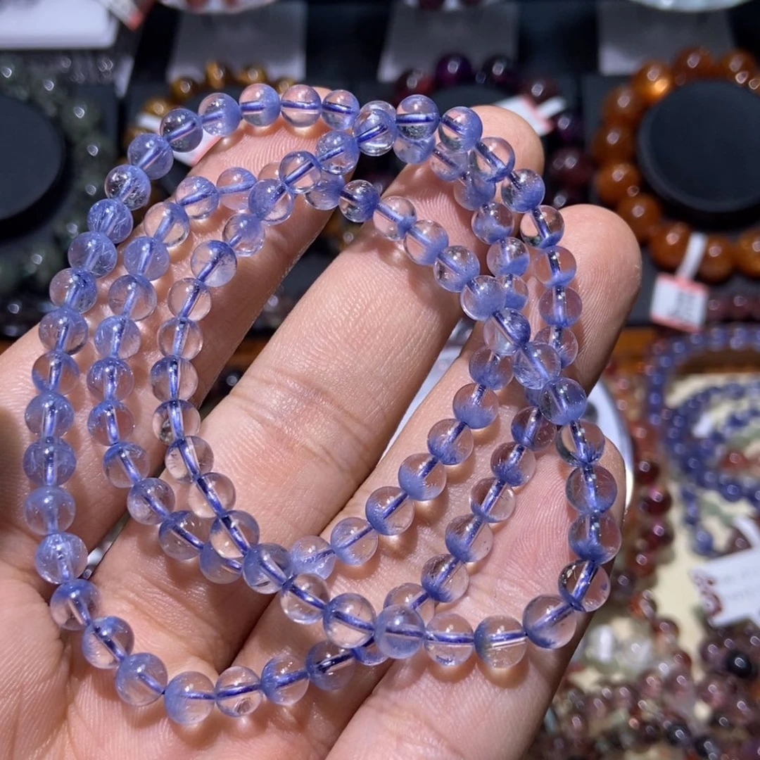 水晶手串未镶嵌蓝线石