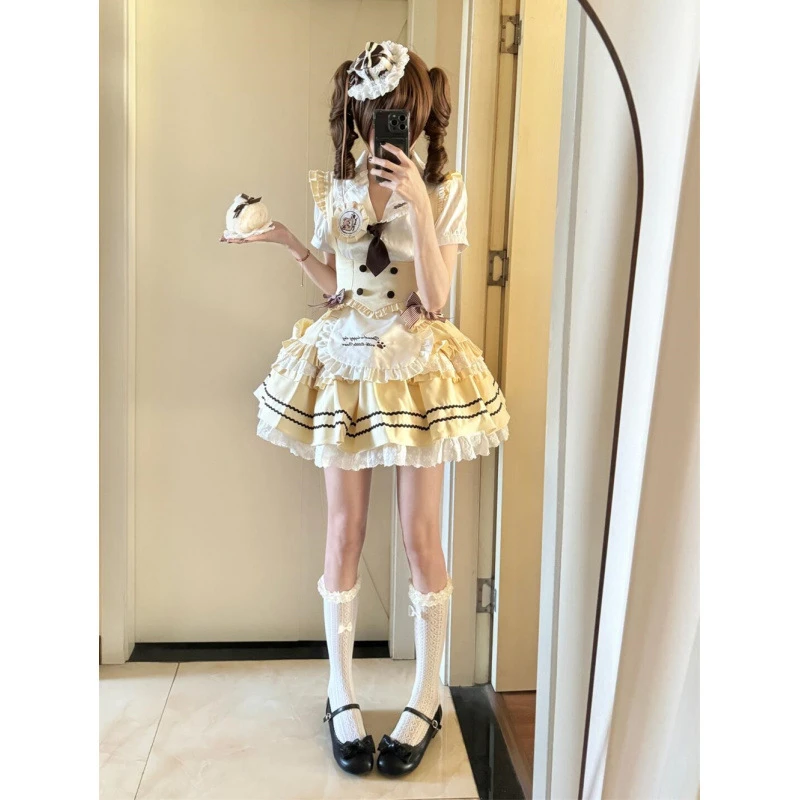 店铺热卖韩系ins风夏季女生日系清新Lolita洛丽塔短袖连衣裙时尚