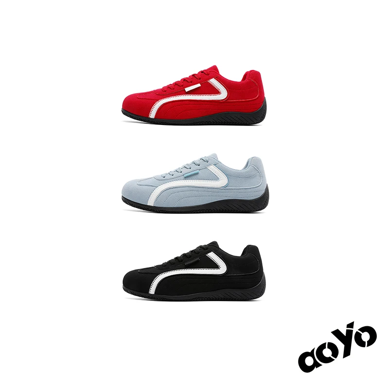 aoyoSPEED冬季系列薄底赛车鞋新款德训鞋低帮拼色男情侣休闲板鞋