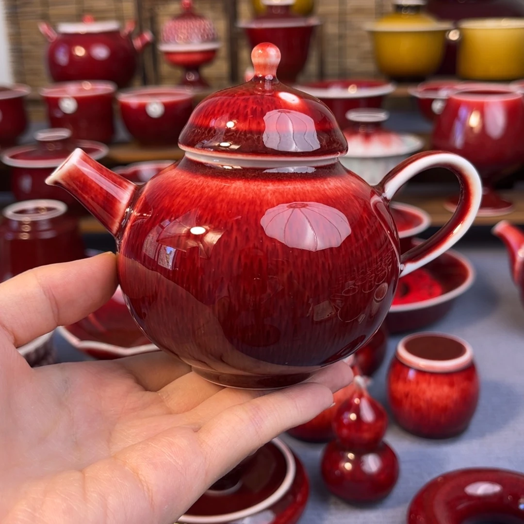 原矿郎红 茶壶。