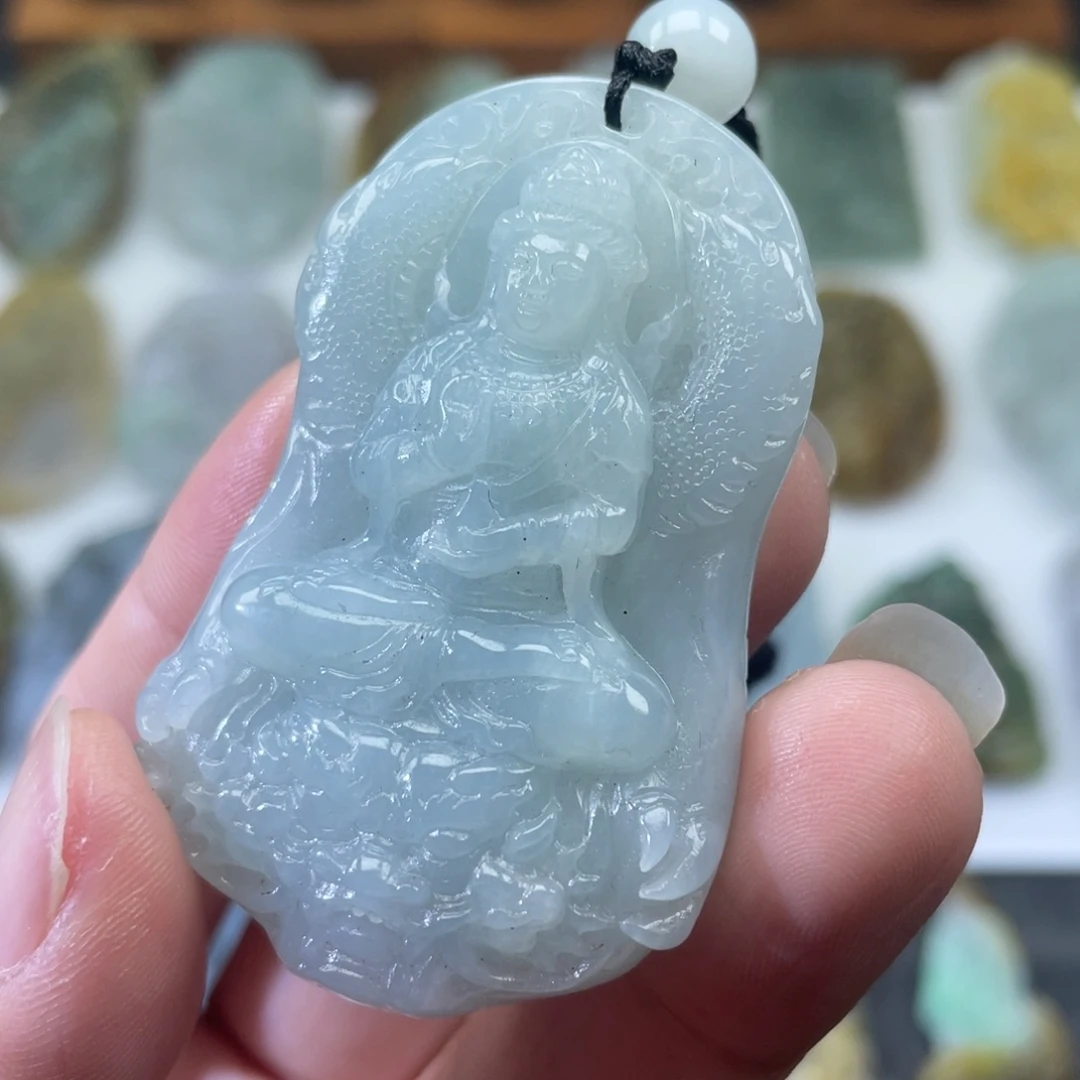 定制翡翠未镶嵌玉龙观音