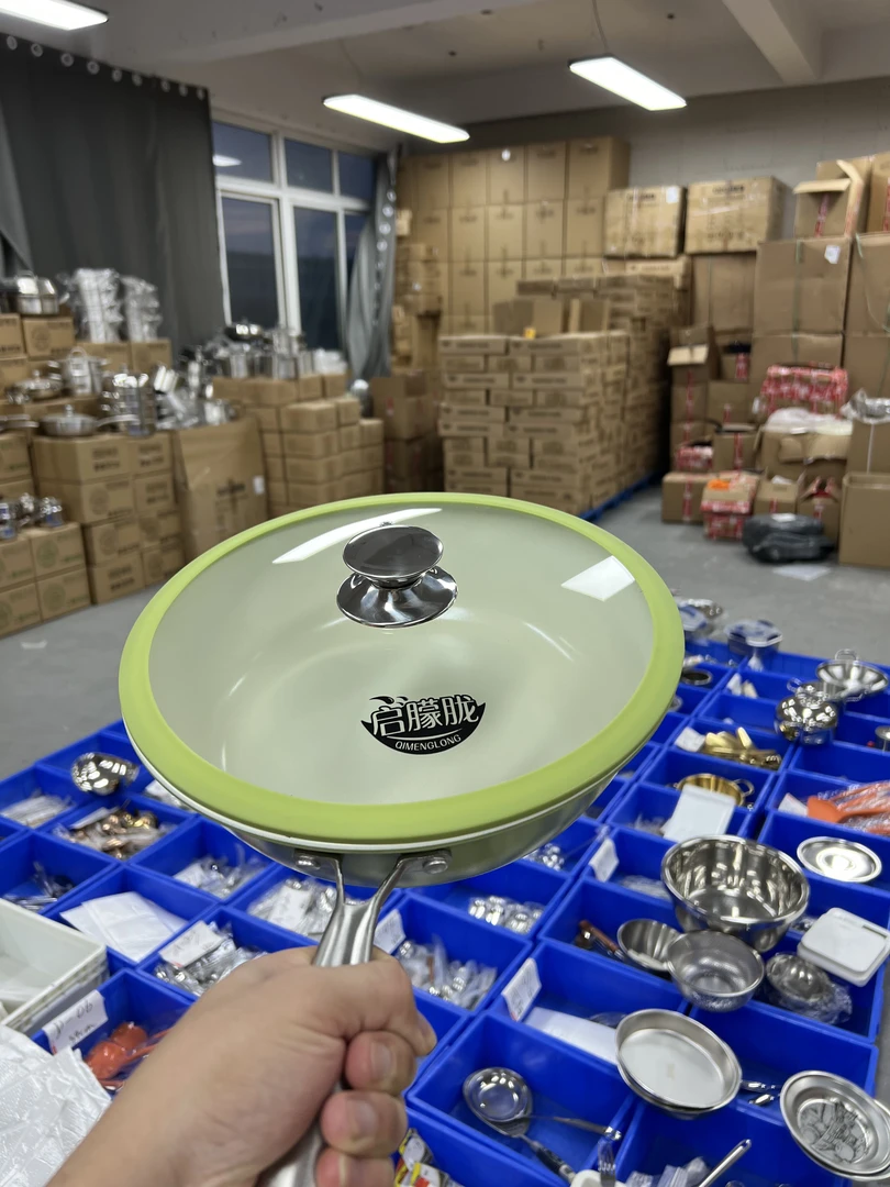 Jh【30cm】陶瓷釉不粘锅微瑕尾货库存健康少油电磁炉燃气通用炒锅