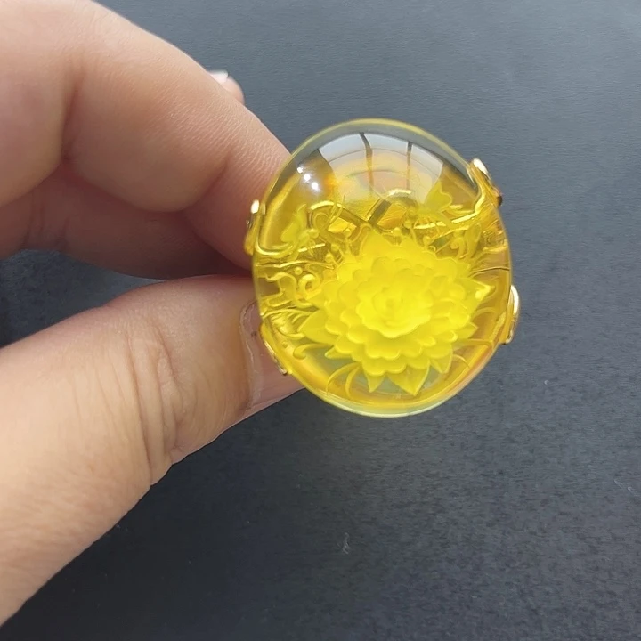 琥珀未镶嵌裸石戒指