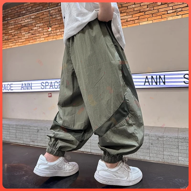 男童裤子夏季薄款防蚊裤新款2025儿童夏款速干裤夏装长裤中大童潮