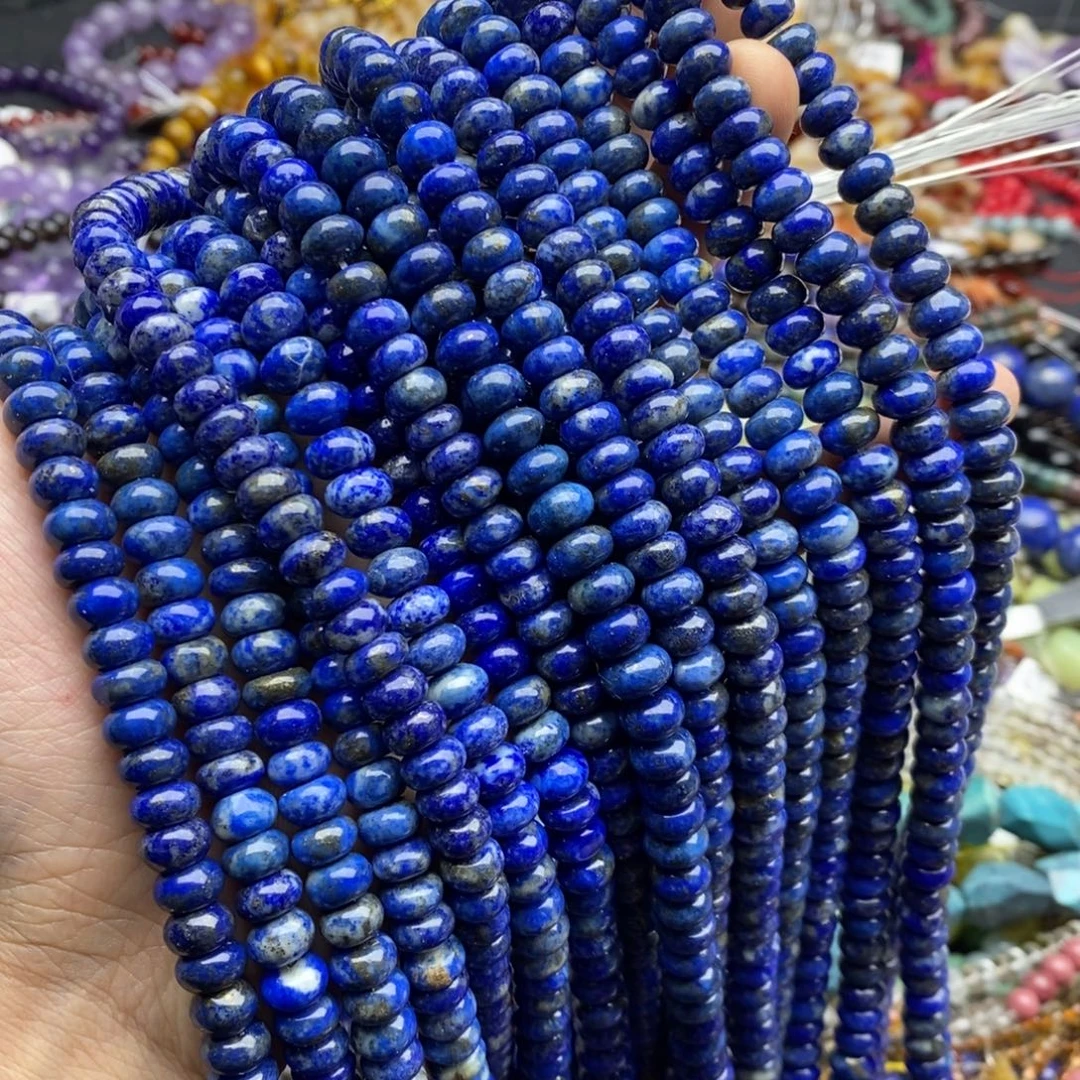 玛瑙/玉髓合金珠宝半成品一条纯天然8mm青金石隔片