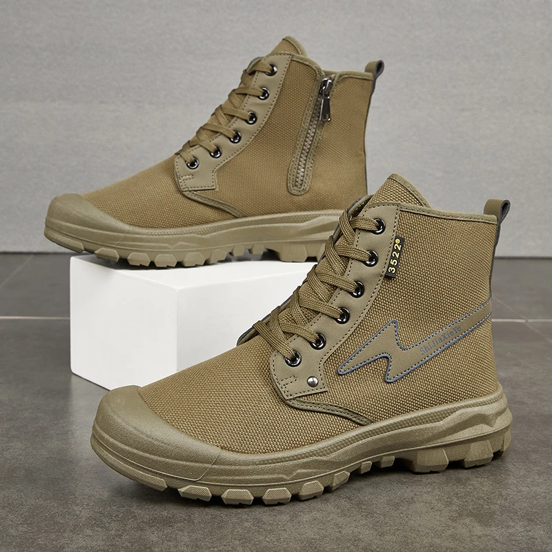 防水款3522劳保鞋高帮防雨侧拉链农田干活防滑耐磨男士登山解放鞋