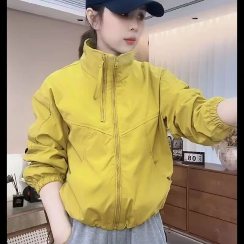 春季女秋季运动拉链秋款短外套立领时尚百搭短款宽松型