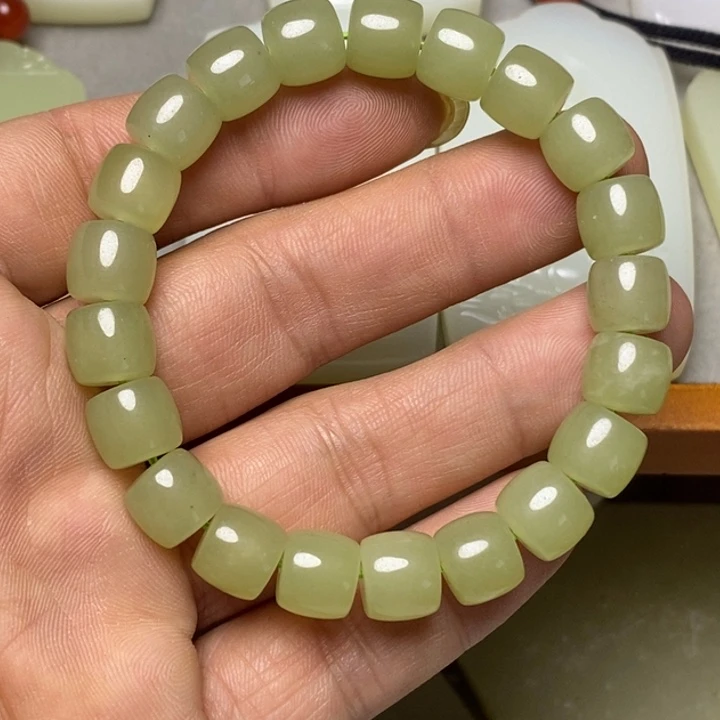 和田玉未镶嵌挂件黄口手串