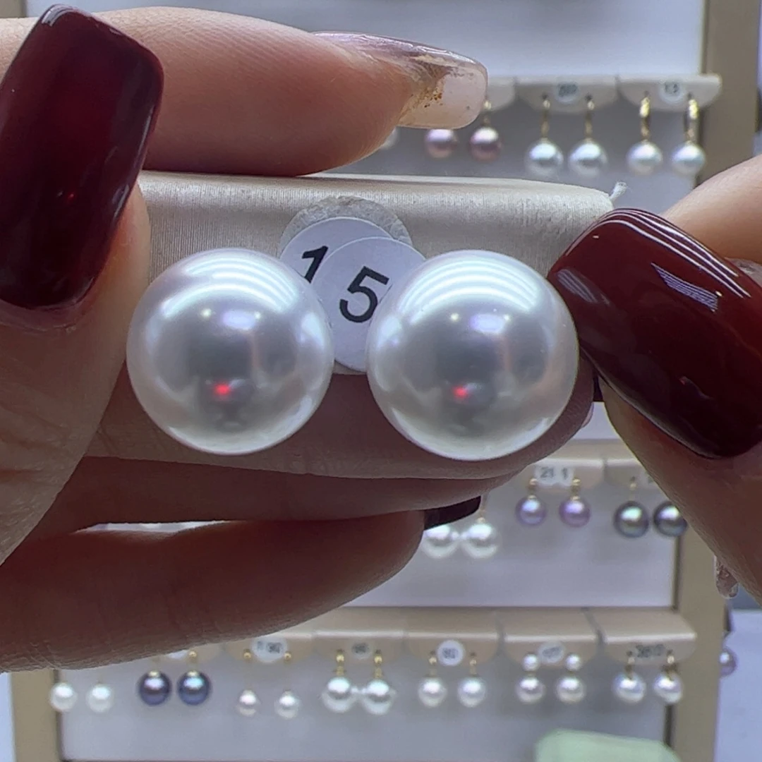 淡水珍珠耳饰18K金镶嵌