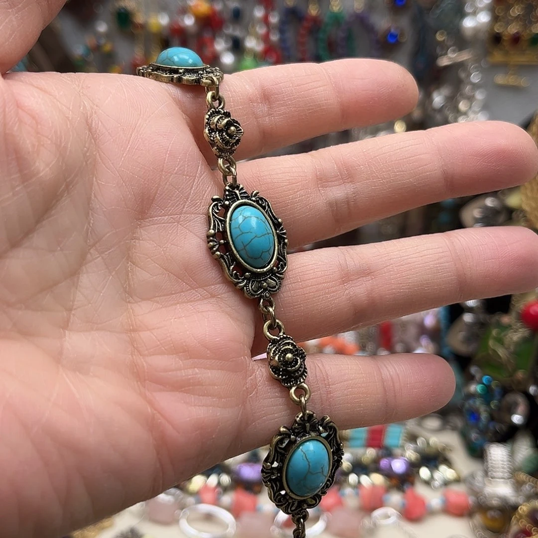 锌合金复古金手链