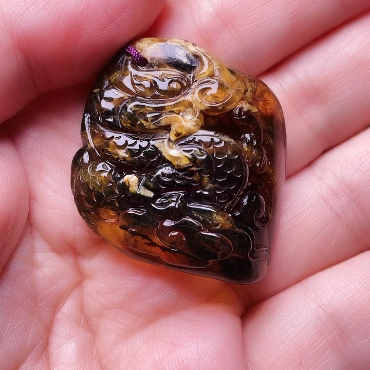 琥珀未镶嵌裸石抚顺琥珀-345