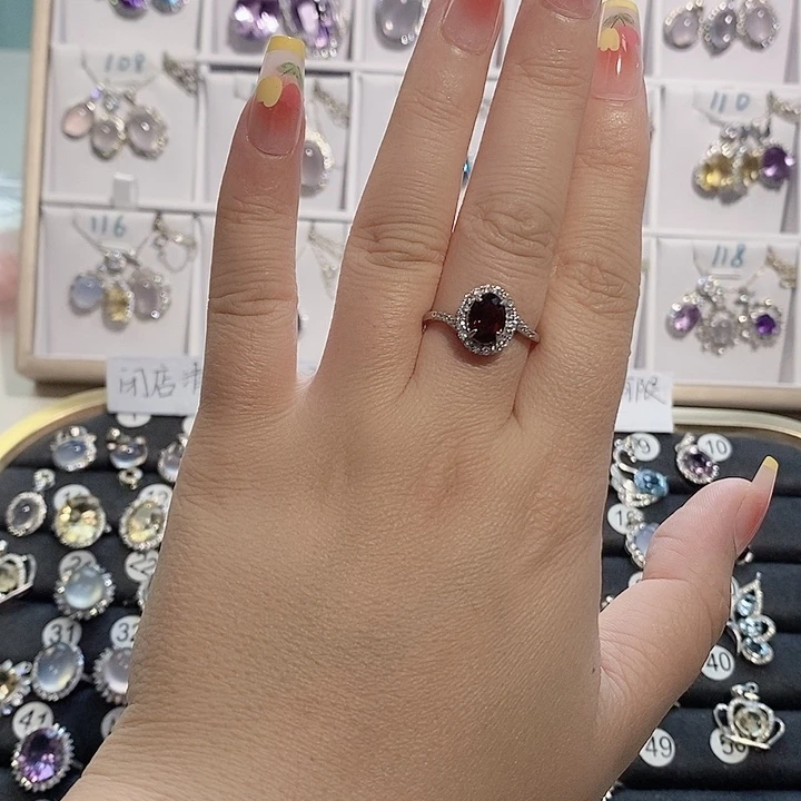 宇***女烟晶戒指银S925镶嵌