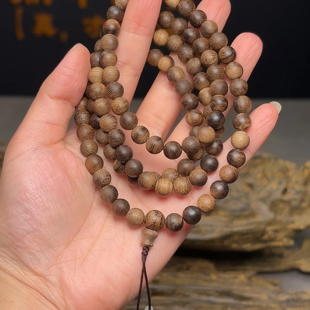 沉香手串越南帝王瘤疤富森红土0.6✖️108设计