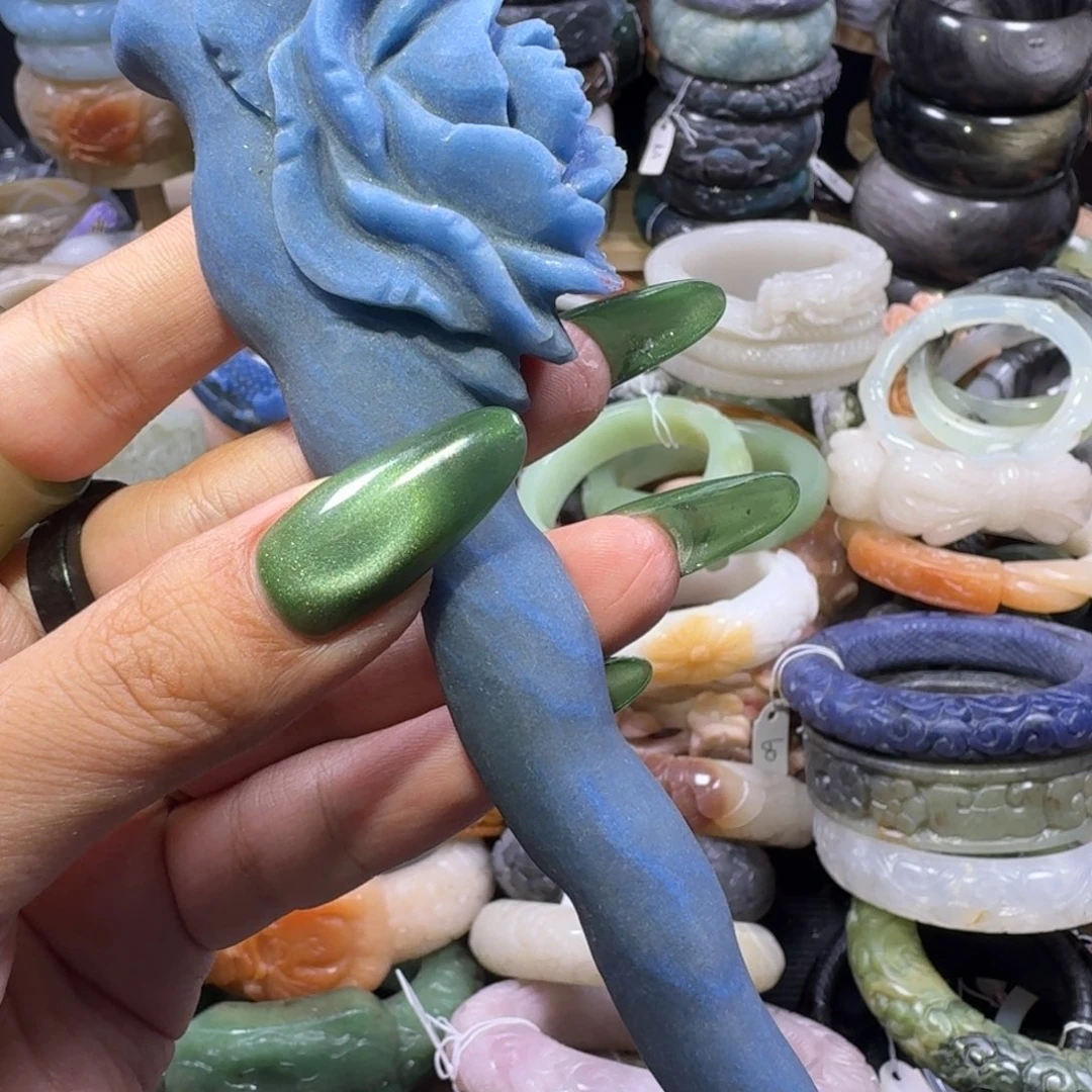 珐琅非金属发簪原石