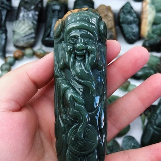 未镶嵌岫岩河磨玉（透闪石质玉）把件w****远