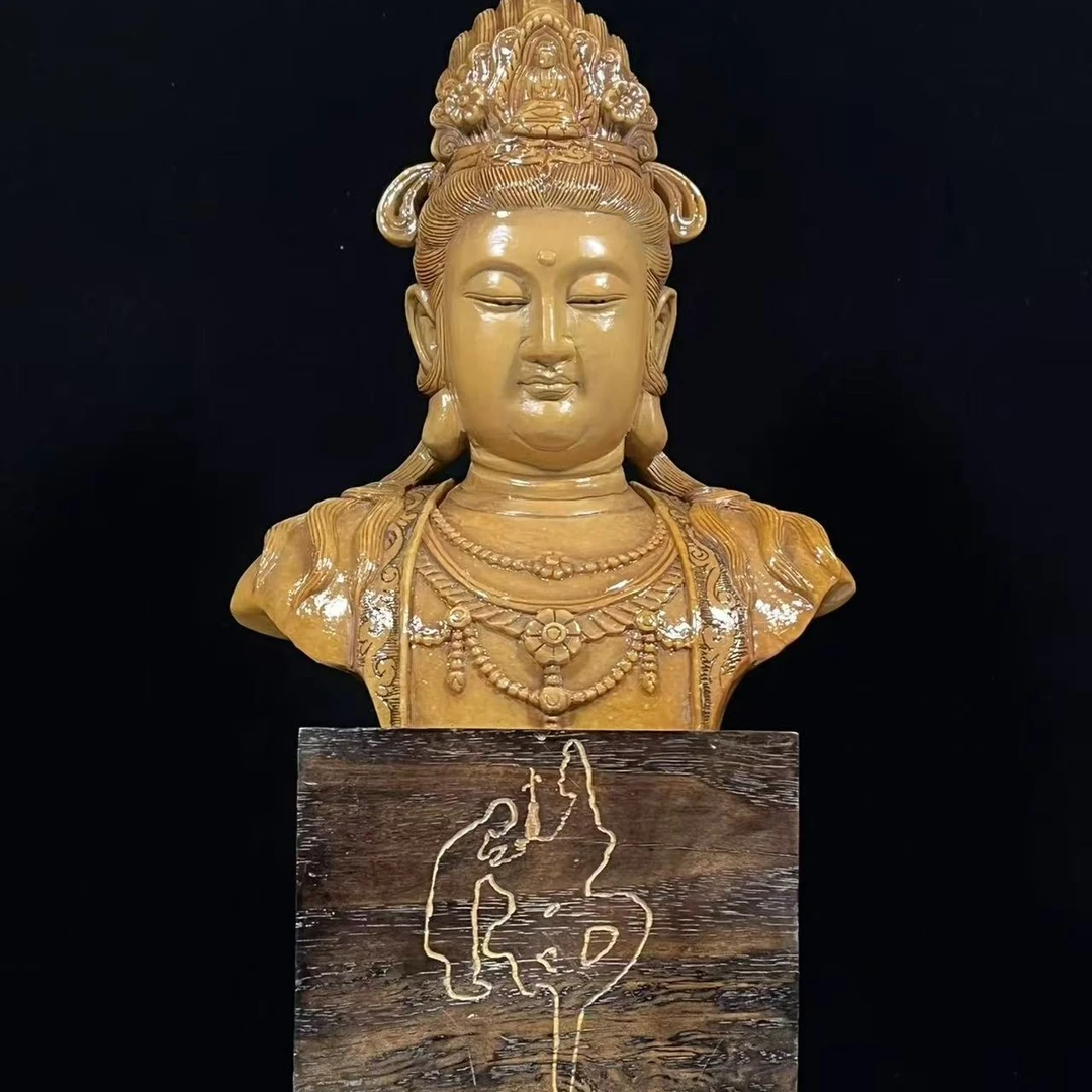 旧藏精品寿山石佛头摆件