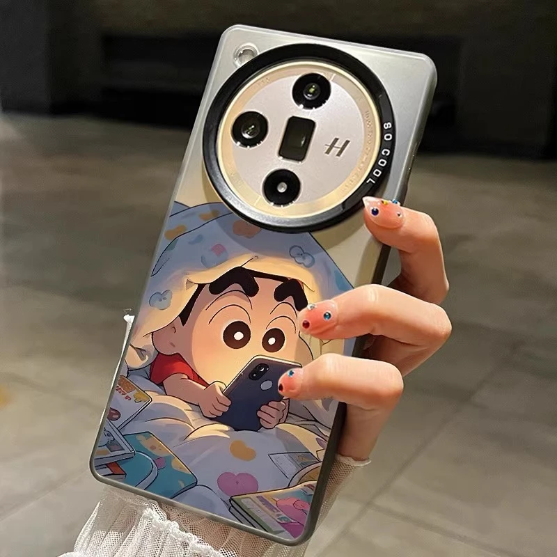 适用OPPOfindx8手机壳被窝小新彩银磨砂Reno13pro保护套新款卡通