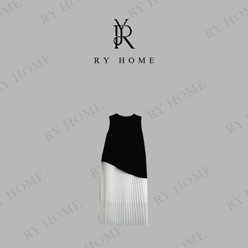 【容雨RYHOME】黑白拼接撞色设计感连衣裙252L1433