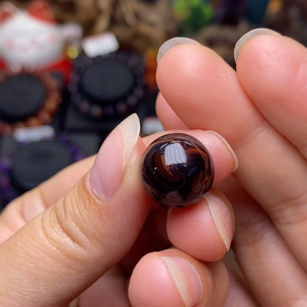 水晶A018极光八卦眼单珠13m未镶嵌