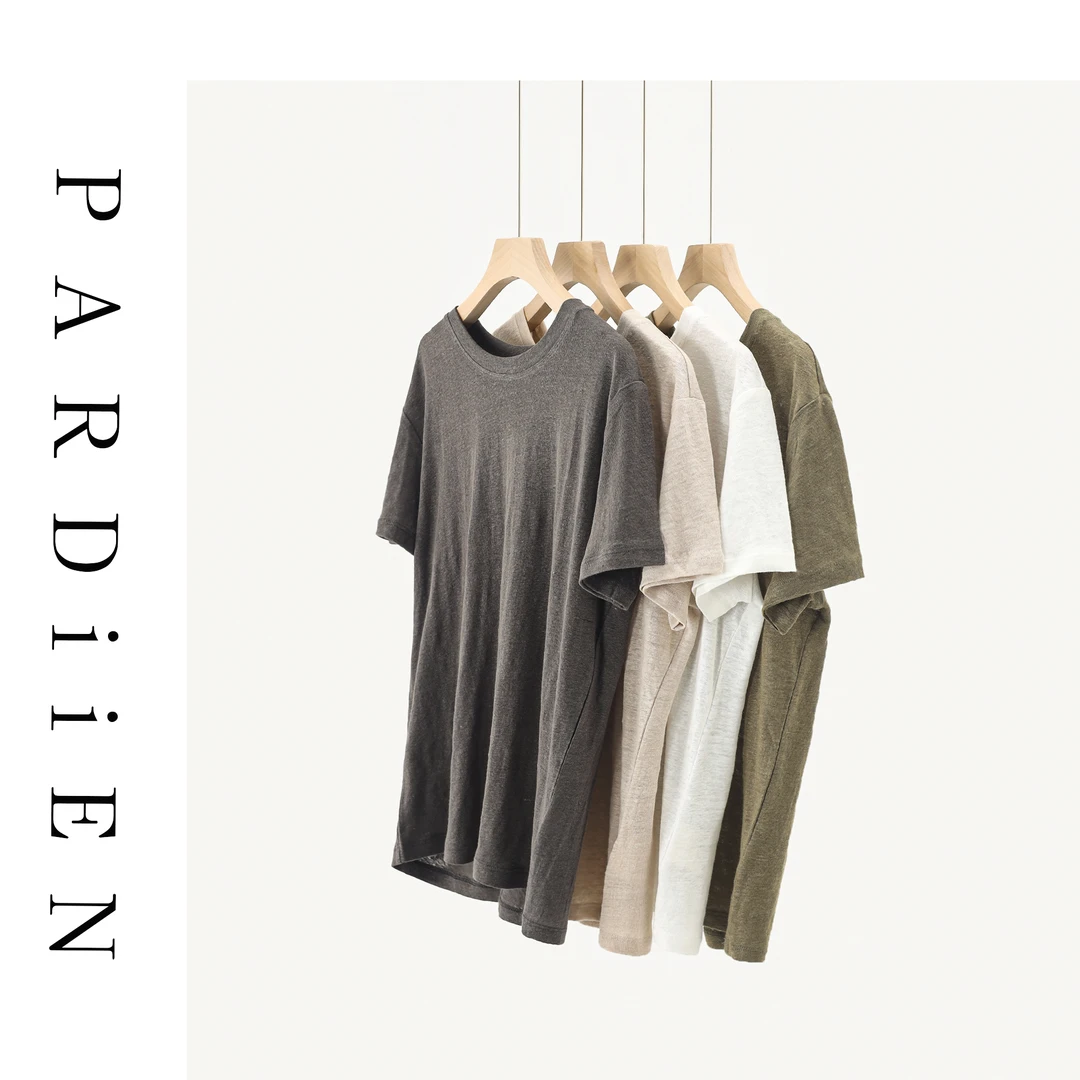 【北总严选】帕迪恩亚麻显瘦纯色圆领短袖T恤25PD-82535